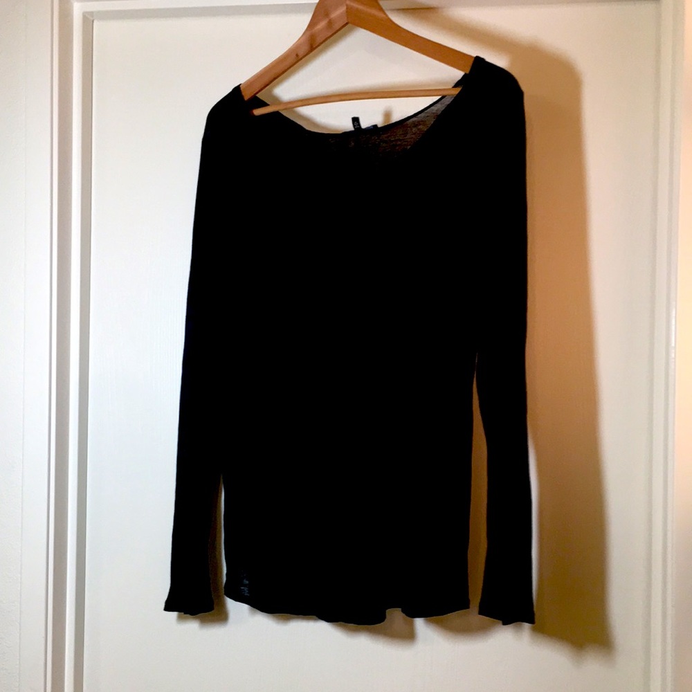 Eileen Fisher lightweight black cashmere sweater